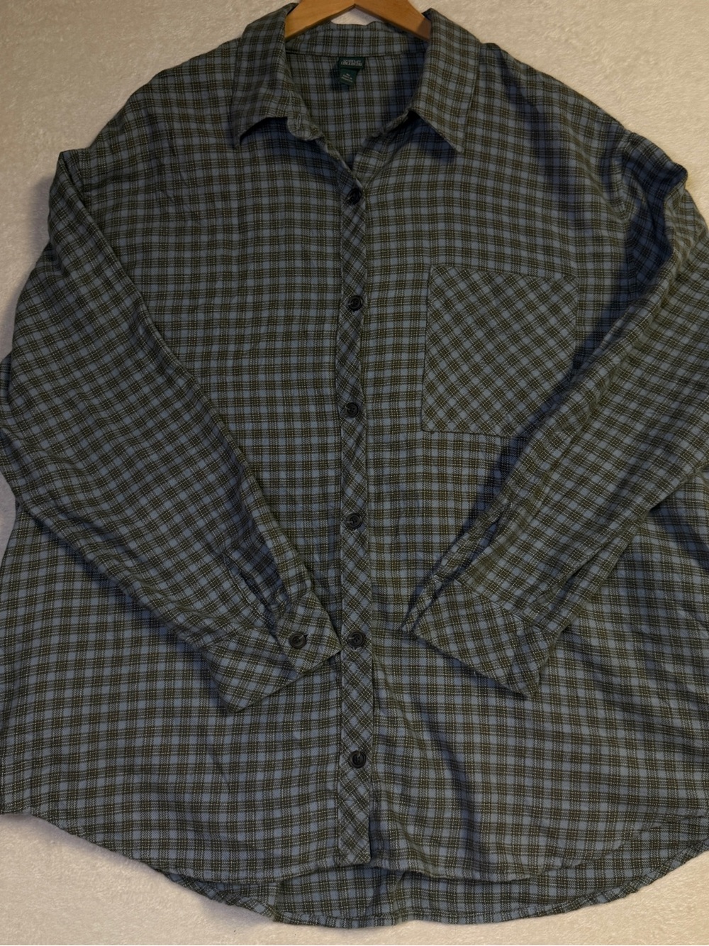 wild fable Olive and Gray Plaid Shirt Jacket